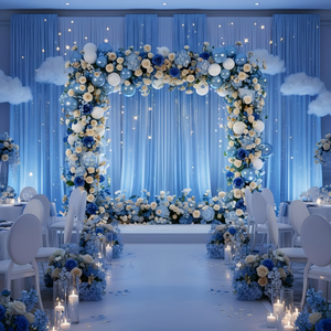 Arche de mariage dorée, support de toile de fond carré en métal <span class=keywords><strong>pour</strong></span> cérémonie, fête, anniversaire, baby shower, anniversaire de mariage, arche de mariage - Product Image 6