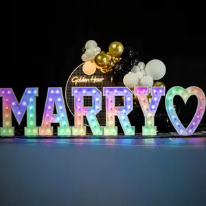 Aangepaste Rgb Kleur Licht Acryl Tent Letter Borden Lichten Op Feesttent Letter Teken Voor Bruiloft Decoratie