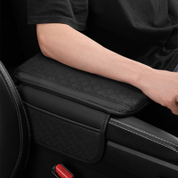 Coussin de console central en cuir écologique perforé avec poche pour téléphone, compatible BMW Toyota Honda