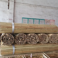 Valla con postes de bambú 2022 Natural, cerca de bambú Natural para Patio, jardín, Salón al aire libre y cercado negro, enrejados y puertas