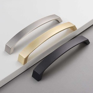 Modern Curved Brushed Aluminum Cabinet Handles Minimalist Drawer Pulls for Kitchen Cabinets Wardrobes Closets - Product Image 2