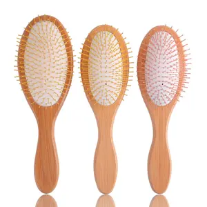 China Best Quality metal pin detangling wooden hair brush