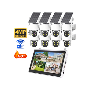 กล้องวงจรปิดไร้สาย PTZ ความละเอียด 4MP 8CH ระบบ NVR รองรับ WiFi สำหรับภายนอกอาคาร มองเห็นได้ในเวลากลางคืนแบบสีเต็มรูปแบบ ใช้พลังงานแสงอาทิตย์ กันน้ำมาตรฐาน IP66 - Product Image 1