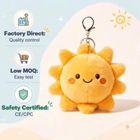 Porte-clés en peluche soleil mignon personnalisables en gros, porte-clés soleil Kawaii, superbes cadeaux pour sacs à dos, sacs à main, breloques