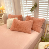 Ensemble de literie chaud d'hiver de luxe épaissir vison polaire housse de couette drap de lit et taies d'oreiller housse de couette