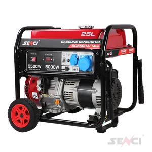 SENCI ATS Alternator 3200 Watt Gasoline Generator Set Three/Single Phase With Wheels