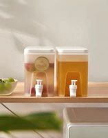 Petits distributeurs d'eau pour réfrigérateur, distributeur de boissons glacées en plastique pour gallon, contenants à jus avec couvercles