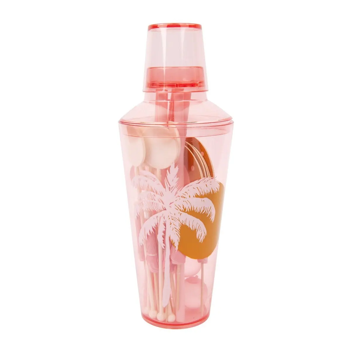 Wholesale Party Acrylic Tropical Cocktail Shaker Set With Custom Printed