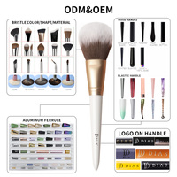 ZH OEM – Nouvel ensemble de 12 pinceaux de maquillage vegan de haute qualité, écologiques, avec logo personnalisé, marque privée, poils synthétiques blancs, manche en bois, pour le visage