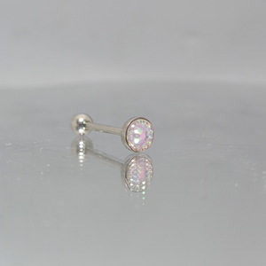 Anillo de Lengua de Acero Inoxidable con Rosca Externa y Cristal de Girasol en la Parte Superior |   Recubrimiento Acrílico Colorido |   Joyería para Piercings Corporales - Product Image 4
