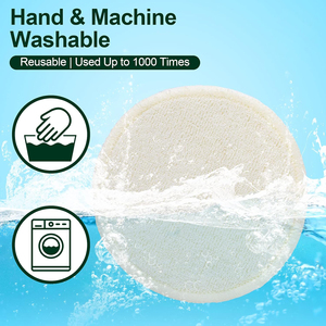 Bán Buôn Tái Sử Dụng Trang Điểm Remover Không Chất Thải Tái Sử Dụng Màu Be Tre Bông Mặt Vòng Miếng Đệm - Product Image 4