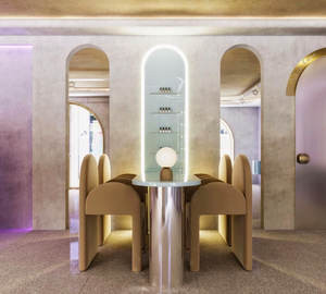 Dernier modèle de salon de beauté violet Mobilier de barbier pour intérieur coiffure Décoration boutique manucure ongles - Product Image 4