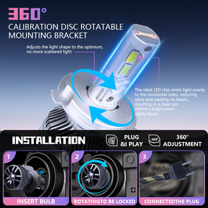 Faros LED <span class=keywords><strong>CAROLYN</strong></span> de 75W, H1 H4 H7 H11 9005 9006, Aluminio, 12V, Impermeables, Control por Aplicación, Cambio de Color, Bombilla LED para Auto Nueva - Product Image 6