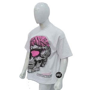 Camiseta informal holgada de algodón con estampado de diseño único, camiseta de manga corta con cuello redondo para verano 100% algodón - Product Image 1