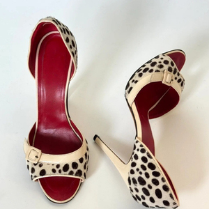 Sandales personnalisées à talons aiguilles pour femme, grande taille 45, à bout ouvert, imprimé léopard, pour tenue habillée, chaussures à talons fins et larges - Product Image 3