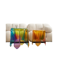 Table d'appoint en acrylique écologique, effet irisé, pour café ou thé, idéale pour la décoration de la maison ou des fêtes