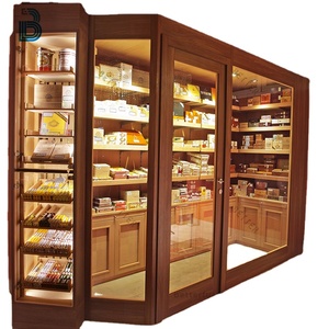 Tobacco Cigarette Shop Design Custom Smoke Vape Shop Display Showcase Empty Humidor Cabinet Display For Sale
