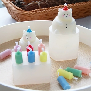 แม่พิมพ์<span class=keywords><strong>เทียน</strong></span><span class=keywords><strong>หอม</strong></span>รูปหมีขนาดเล็กพร้อมฝาปิด สไตล์เกาหลี ตกแต่งสวยงามแบบอินสตาแกรม แม่พิมพ์ซิลิโคนสำหรับอบเค้ก - Product Image 5