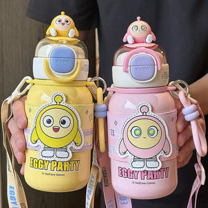 Bouteille d'eau isotherme Eggy Party Kids 500 ml, gobelet portable en acier inoxydable pour les enfants à l'école, à utiliser dans le sac à dos - Product Image 2