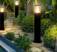 Lampadaire de jardin extérieur vintage en aluminium moulé, LED, étanche IP65, alimentation CA, télécommande, intensité variable, angle de faisceau 120°