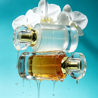 Botol Parfum Kaca Mewah 100ml 50ml 30ml Kosong dengan Tutup Emas dan Pompa Semprot Bentuk Silinder