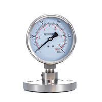 Manomètre mécanique antivibratoire en acier inoxydable DWEL GPG600 60mm 100mm à vide radial, rempli de glycérine, pour eau et huile