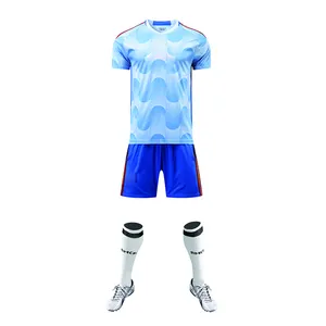 Camisa de futebol de equipe nacional azul céu, venda por atacado