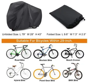 Bicycle Woqi Waterproof Bicycle Rain Cover Outdoor UV Protector Covered Electric Bicycle Cover Motor Bike Black