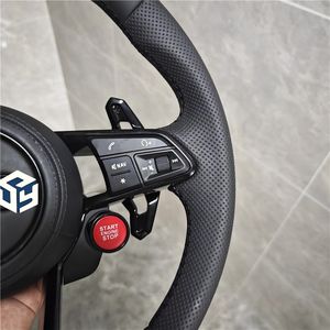 Volant en cuir et fibre de carbone pour Audi S6 S7 A4 B8 B9 A5 A6 A7 C7 Q3 Q5 A3 <span class=keywords><strong>S3</strong></span> S8 R8, design sportif et luxueux, Classe C Golf - Product Image 2