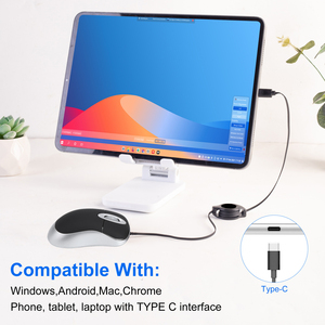 Mini có dây <span class=keywords><strong>USB</strong></span> C Loại C có thể thu vào cáp quang du lịch chuột cho Macbook và tất cả các loại C các thiết bị - Product Image 6
