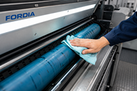 Chiffons de nettoyage automatiques en tissu non tissé pour machine d'impression offset FORDIA, rouleau de chiffons de lavage à sec/humide, blanc/bleu