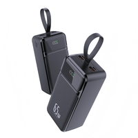 Baterai Li-Polymer Kapasitas Tinggi 30000mah Power Bank Laptop Pengisian Cepat 65W Input Micro USB Output USB Ganda Tipe-C