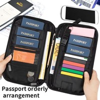 Porte-cartes multifonction personnalisé avec blocage RFID, étui pour documents, organiseur multi-compartiments, portefeuille de voyage familial pour passeports