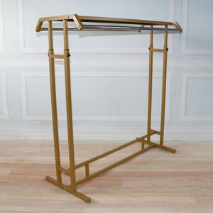 Giá Treo Quần Áo Bằng Kim Loại Hai Mặt Có Thể Điều Chỉnh Độ Cao, Giá Trưng Bày Quần Áo Sàn Màu Vàng Đen Cho Trẻ Em. - Product Image 5