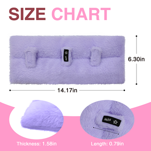 Purple Faux Fur Seat Belt Shoulder Pad Universal Car <b>Interior</b> <b>Accessory</b> Comfortable Driving Support - Product Image 3