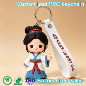 Portachiavi in PVC Gommato Personalizzato con Design del LOGO, 2D 3D, Morbido, con Personaggi <span class=keywords><strong>Anime</strong></span> Carini per Decorazione, Produzione Cinese - Product Image 3