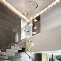 Lustre Moderne de Luxe pour Plafond Haut, Hôtel, Maison, Escalier, Lustres et Suspensions Longues en Cristal pour Plafond