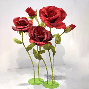 ウェディングデコレーション巨大な花人工紙製バラの花5個/セット - Product Image 1