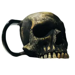 Custom realistic scary Halloween gift beer drink cup Unique ceramic 3D skeleton coffee mug