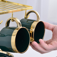 Service à thé en céramique de luxe, 1/4/6 tasses et soucoupes, design unique et original en argile, marque JADE moderne, en vente
