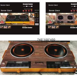 เตาไฟฟ้าเซรามิกแบบสองหัวเตา Silver Crest 3500W ควบคุมแบบสัมผัส ลายไม้ - Product Image 2