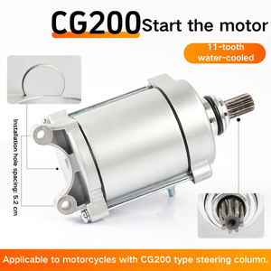 Nouveau Moteur de Démarrage CG200 Refroidi par Eau/Air pour Motocyclettes à Trois <span class=keywords><strong>Roues</strong></span> Zongshen Lifan 175, 9 Dents, Matériau Cuivre, YiQiao - Product Image 6