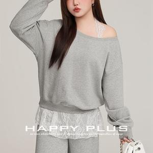 Ensemble sweat-shirt décontracté pour femmes grandes tailles Runqi, couleur unie, tricot, manches longues, avec étiquette et tags - Product Image 2