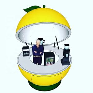 Portatile Arancione in Fibra di Vetro di Summerhouse Alta Frutta Cibo Chiosco Rimorchio per il caffè di limonata per uso esterno nuovo padiglione - Product Image 4