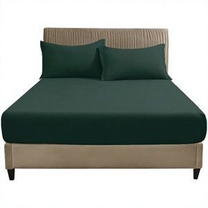 Custom Cotton Fitted Bed <b>Sheet</b> <b>King</b> Queen <b>Size</b> Soft Breathable Hotel Home Bedding Plain Dyed OEM Wholesale Set - Product Image 2