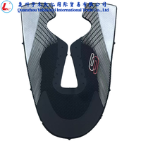 Empeigne de chaussure en tricot jacquard imprimé rayures noires et argentées, logo personnalisé, respirante et confortable, pour baskets et chaussures de sport décontractées
