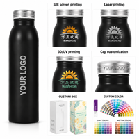 Bouteille d'eau isotherme en acier inoxydable 304 à double paroi, personnalisable, 10, 12, 16 oz, avec couvercle, pour l'école (vente en gros)