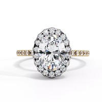Bague de fiançailles de luxe pour femme, style vintage, or, diamant ovale de laboratoire, design antique, vente en gros