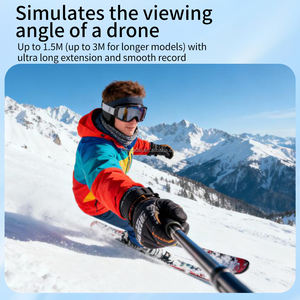 Perche à selfie extensible en fibre de carbone de 1,5 m, trépied réglable, monopode pour DJI Osmo Action, pour Insta360 X5 X4, pour <span class=keywords><strong>GoPro</strong></span> 13/12/11 - Product Image 2