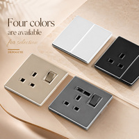 Interrupteurs muraux électriques en verre trempé industriel de haute qualité, prises blanches, charge rapide 18W, ports USB-A et USB-C